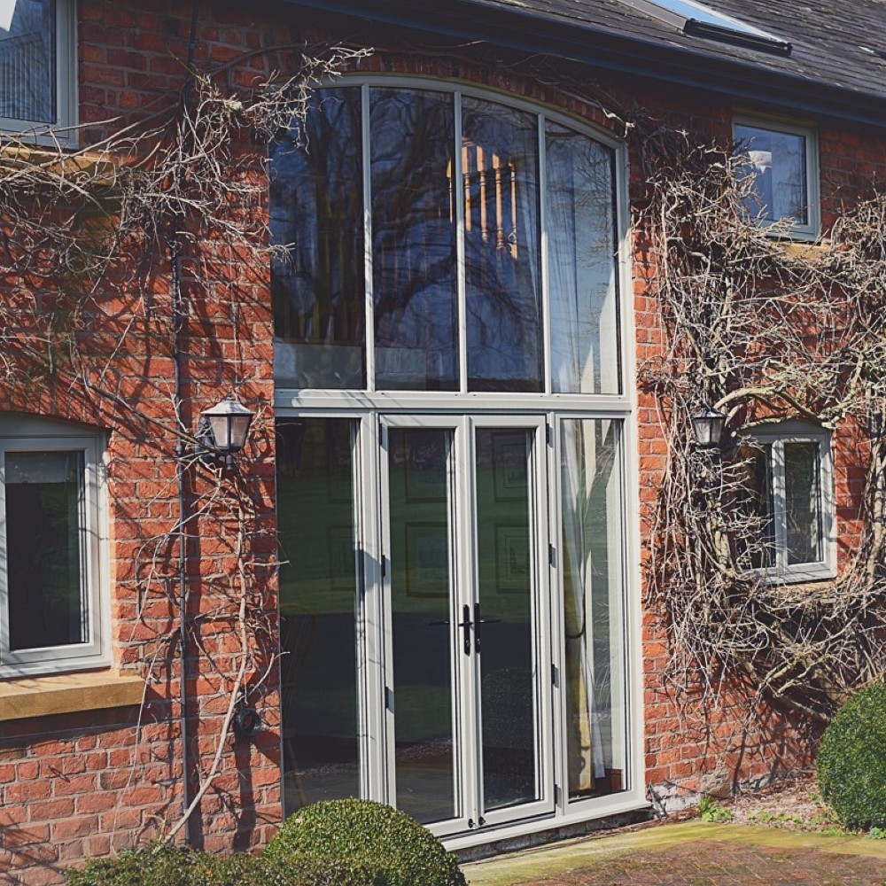 Aluminium French doors flush sash windows smart